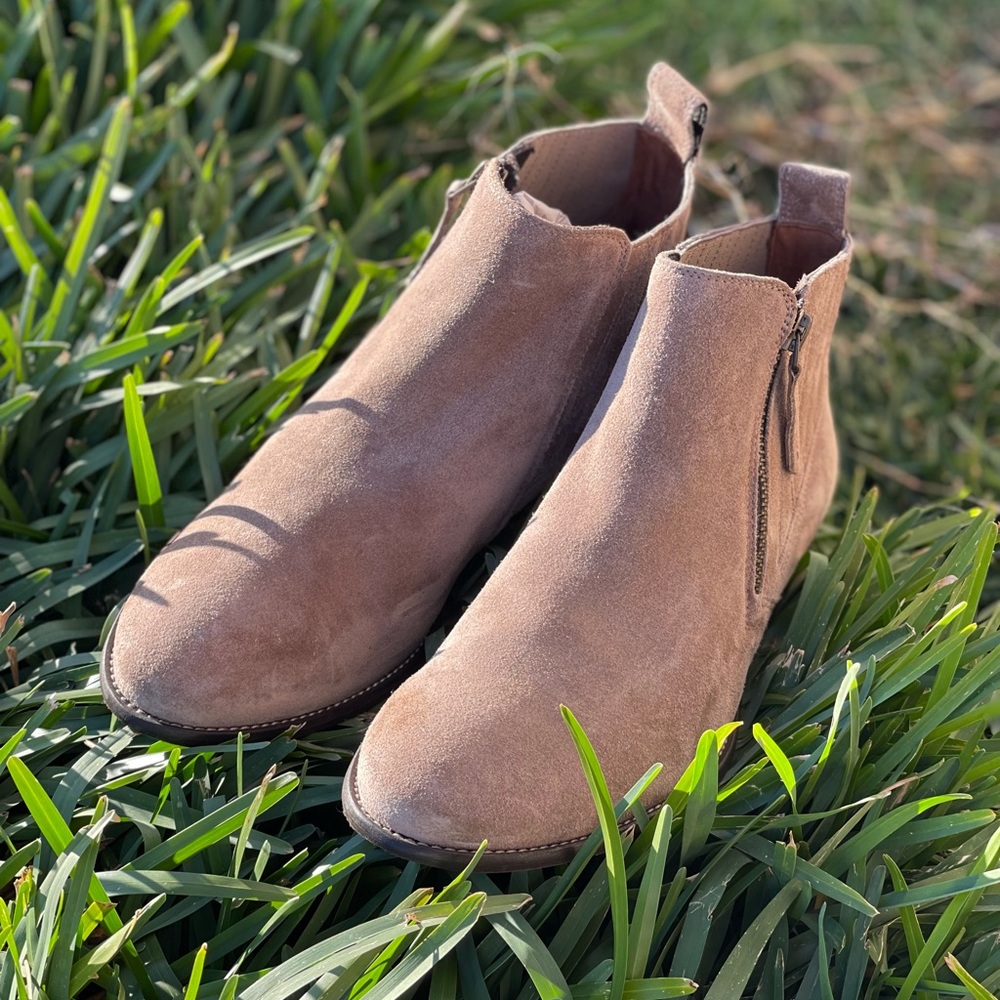 PAUL GREEN🍂🍁Natalie Taupe suede leather booties 7.5 - Picture 3 of 14